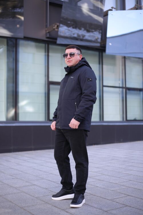 Осіння куртка Black Vinyl TC24-2357 в синьому кольорі для чоловіка