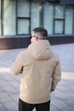 Стильная осенняя куртка Black Vinyl ТС24-2361 в бежевом цвете для мужчины