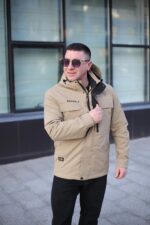 Осенняя куртка Black Vinyl ТС24-2361 в бежевом цвете для мужчин
