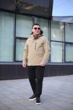Осенняя куртка Black Vinyl ТС24-2361 в бежевом цвете для мужчины