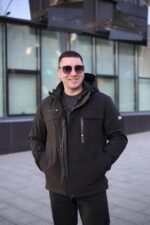 Мужская осенняя куртка Black Vinyl ТС24-2361 в черном цвете