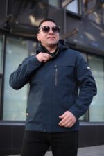 Мужская осенняя куртка Black Vinyl ТС24-2361 в цвете инк-блю