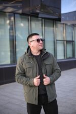 Теплая осенняя куртка Black Vinyl ТС24-2361 в цвете олива для мужчины