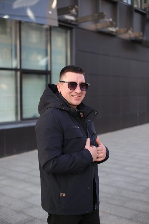 Куртка Black Vinyl ТС24-2361 в цвете темно-синий для мужчины на осень