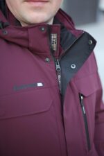 Осенняя теплая куртка Black Vinyl TC24-2361 в цвете винный для мужчины