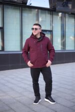 Теплая осенняя куртка Black Vinyl ТС24-2361 в цвете винный для мужчины
