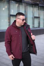 Куртка Black Vinyl ТС24-2361 в цвете винный для мужчины на осень