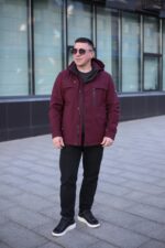 Осенняя куртка Black Vinyl ТС24-2361 для мужчины винный