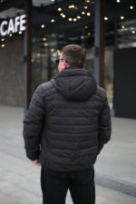 Осенняя куртка Black Vinyl BТС24-2373 в черном цвете для мужчины