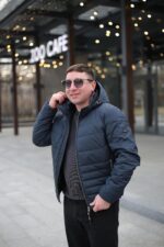Осенняя куртка Black Vinyl BТС24-2373 для мужчины в цвете темно-синий