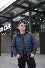 Мужская осенняя куртка Black Vinyl BТС24-2373 в цвете темно-синий