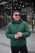 Осіння куртка Black Vinyl ТС24-2373 для чоловіка зелена