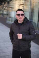 Стильная осенняя куртка Black Vinyl ТС24-2375 в черном цвете для мужчины