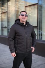 Осенняя куртка Black Vinyl ТС24-2375 в черном цвете для мужчин
