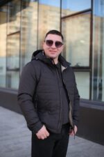 Мужская осенняя куртка Black Vinyl ТС24-2375 в черном цвете
