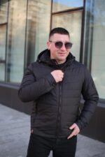 Осенняя теплая куртка Black Vinyl ТС24-2375 в черном цвете для мужчины