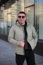 Стильная осенняя куртка Black Vinyl ТС24-2375 в фисташковом цвете для мужчины