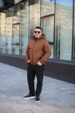 Осенняя куртка Black Vinyl ТС24-2375 для мужчины коричневая