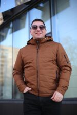 Осенняя куртка Black Vinyl ТС24-2375 в коричневом цвете для мужчин