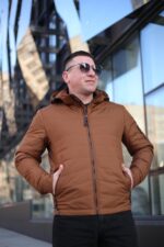 Осенняя куртка Black Vinyl ТС24-2375 в коричневом цвете для мужчины