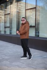 Мужская осенняя куртка Black Vinyl ТС24-2375 в коричневом цвете