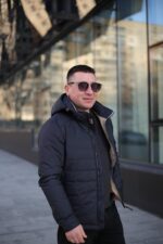 Теплая осенняя куртка Black Vinyl ТС24-2375 в цвете темно-синий для мужчины