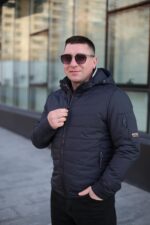 Осенняя куртка Black Vinyl ТС24-2375 для мужчины в цвете темно-синий