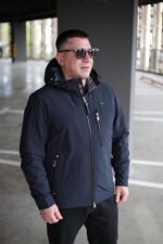 Осіння куртка Black Vinyl TC24-2388 в кольорі темно-синій для чоловіка