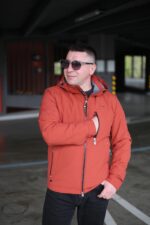 Осіння куртка Black Vinyl TC24-2388 в теракотовому кольорі для чоловіків