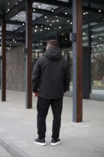 Осіння куртка Black Vinyl ТС23-2200 в чорному кольорі для чоловіка