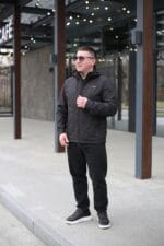 Стильна осіння куртка Black Vinyl ТС23-2200 в чорному кольорі для чоловіка