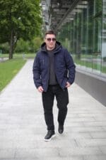 Куртка Black Vinyl ТС23-2200 в кольорі інк-блю для чоловіка на осінь