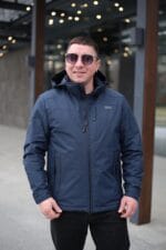 Осіння куртка Black Vinyl ТС23-2200 в кольорі інк-блю для чоловіків