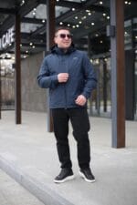 Осіння куртка Black Vinyl ТС23-2200 в кольорі інк-блю для чоловіка