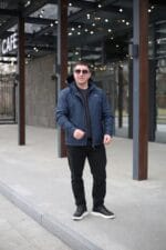 Тепла осіння куртка Black Vinyl ТС23-2200 в інк-блю кольорі для чоловіка