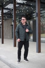 Осіння куртка Black Vinyl ТС23-2200 в кольорі малахіт для чоловіка