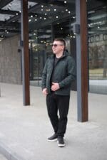 Куртка Black Vinyl ТС23-2200 в кольорі малахіт для чоловіка на осінь