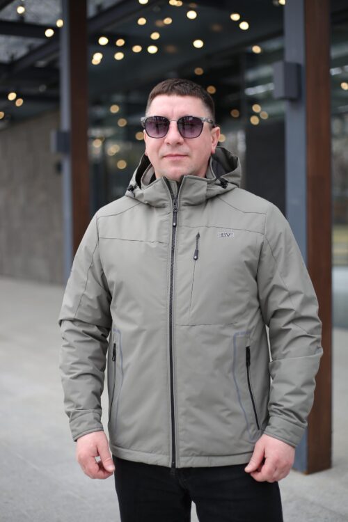 Стильная осенняя куртка Black Vinyl ТС23-2200 в оливковом цвете для мужчины