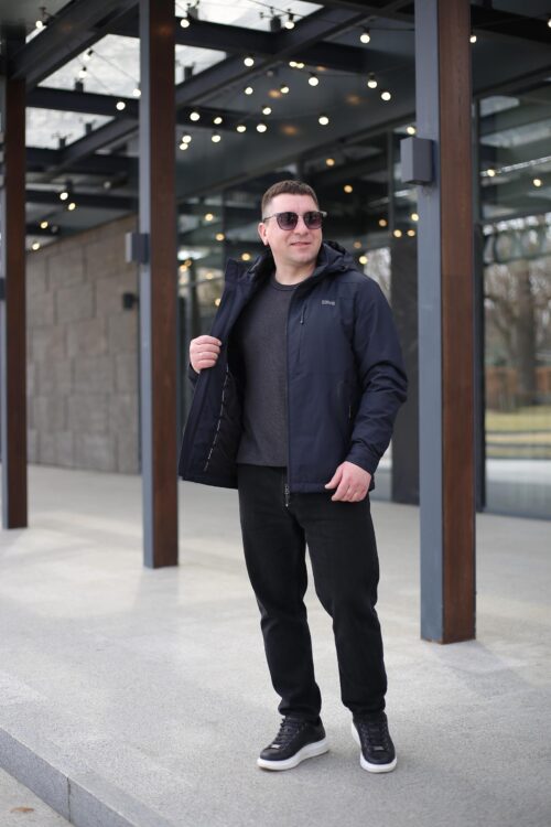 Куртка Black Vinyl ТС23-2200 в синем цвете для мужчины на осень