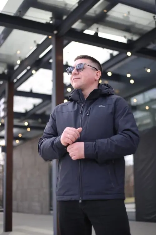 Осенняя куртка Black Vinyl ТС23-2200 в синем цвете для мужчин