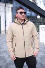 Стильная осенняя куртка Black Vinyl ТС24-2356 в бежевом цвете для мужчины