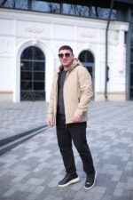 Осенняя куртка Black Vinyl ТС24-2356 в бежевом цвете для мужчин