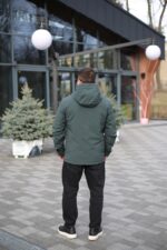 Мужская осенняя куртка Black Vinyl TC24-2356 в цвете малахит