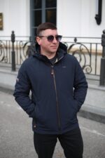 Осенняя куртка Black Vinyl TC24-2356 в цвете темно-синий для мужчин