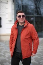 Куртка Black Vinyl ТС24-2356 в терракотовом цвете для мужчины на осень