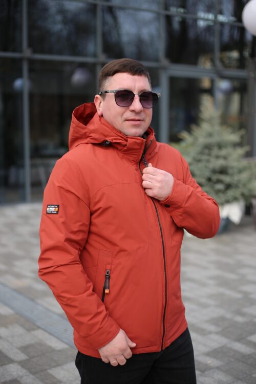 Осенняя куртка Black Vinyl ТС24-2356 в терракотовом цвете для мужчины