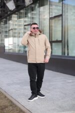 Осенняя куртка Black Vinyl ТС24-2336 в бежевом цвете для мужчин