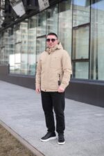 Мужская осенняя куртка Black Vinyl ТС24-2336 в бежевом цвете