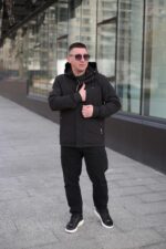Куртка Black Vinyl ТС24-2336 в черном цвете для мужчины на осень