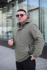 Мужская осенняя куртка Black Vinyl ТС24-2336 в цвете оливковый